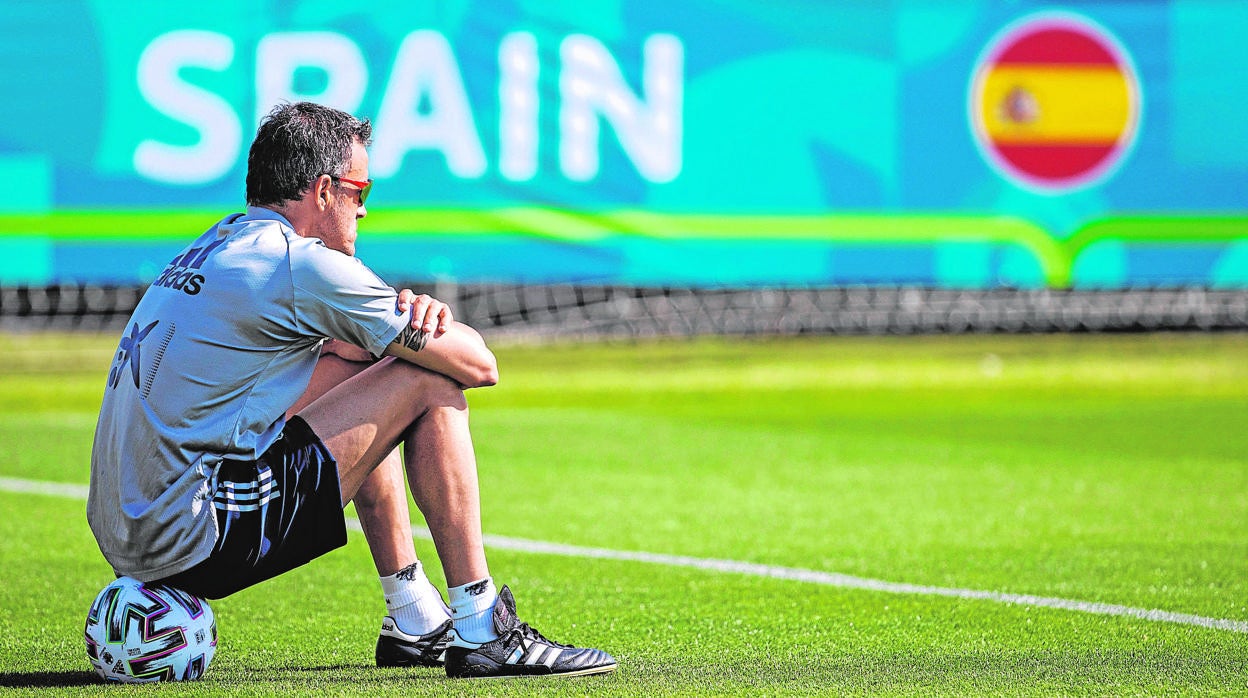 Luis Enrique en un entrenamiento