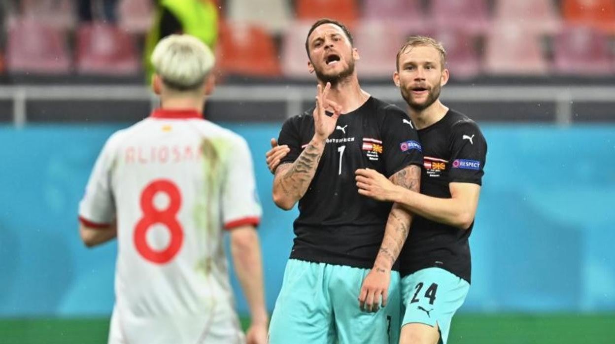 Arnautovic tras marcar el 0-3 ante Macedonia del Norte