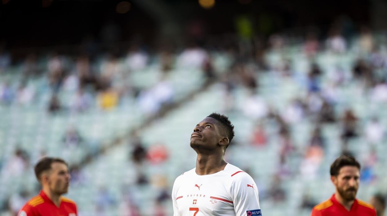 Embolo, en el partido de debut de Suiza frente a Gales