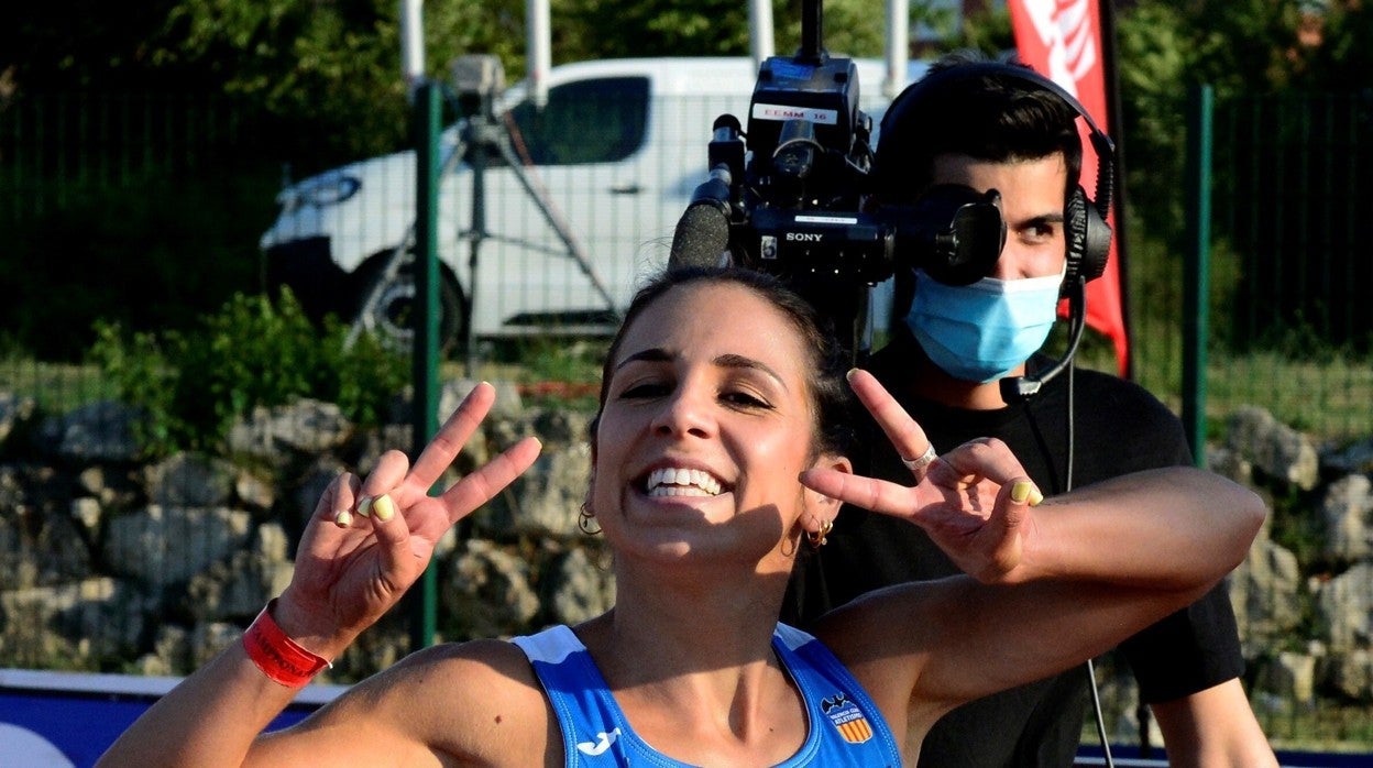 La sevillana Maribel Pérez, celebrando su victoria en Getafe