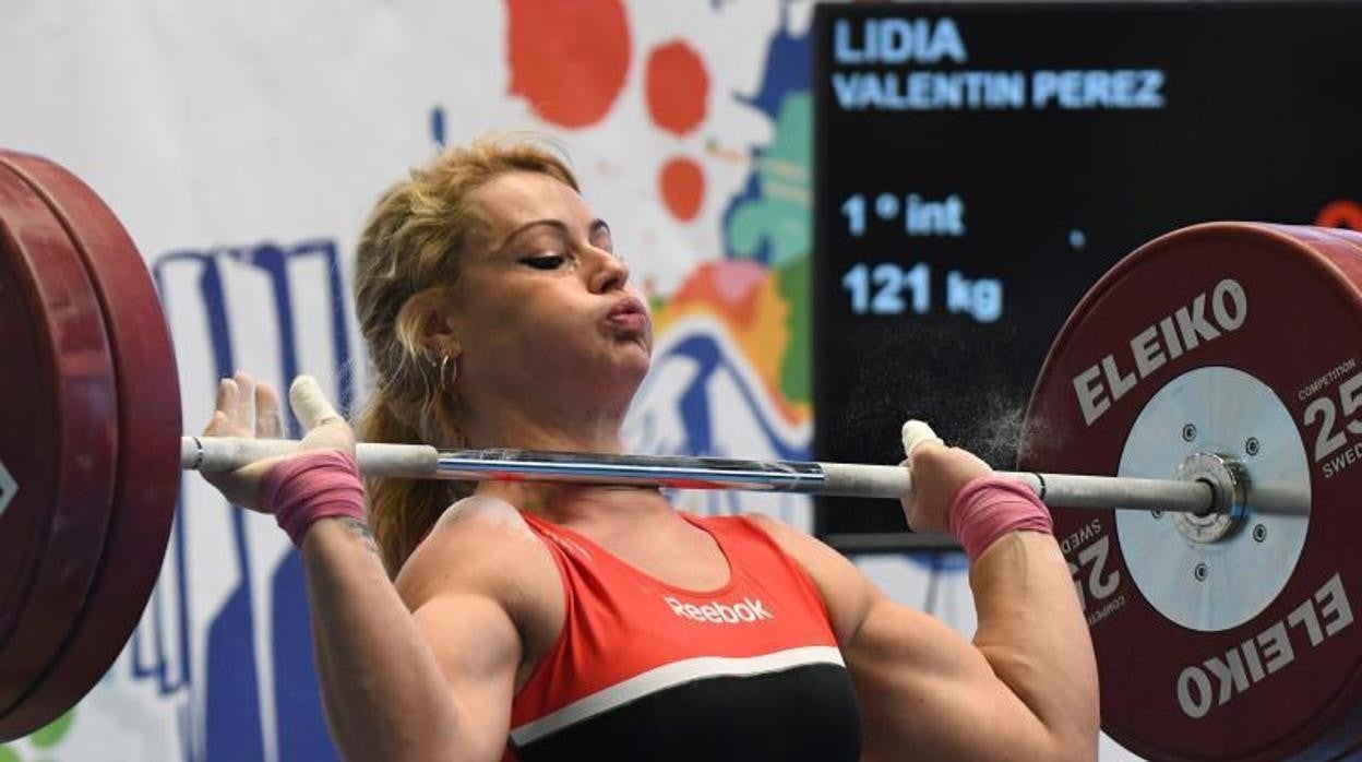 La triple medallista olímpica Lydia Valentín durante la Copa de España