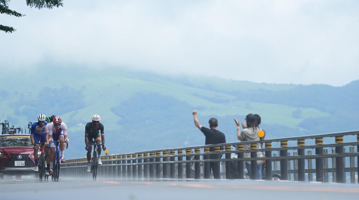 Un momento de la carrera ciclista