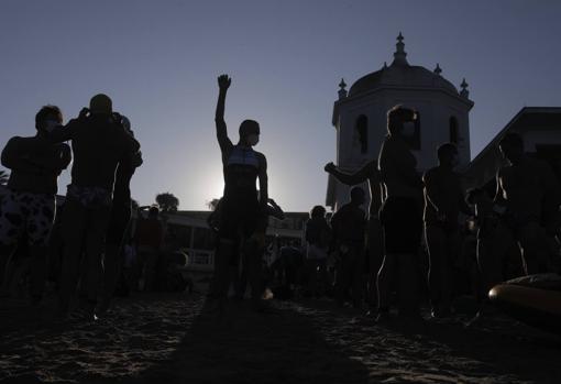 La jornada se inició en la gaditana playa de La Caleta.