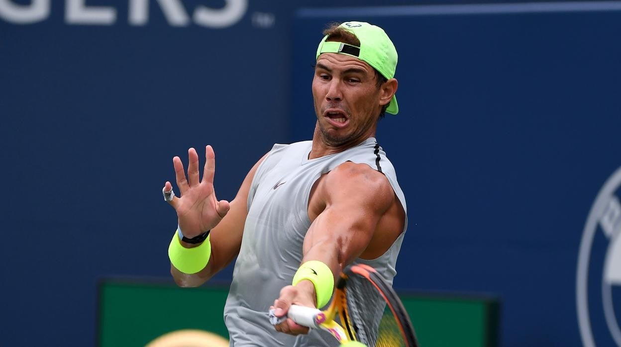 Nadal, durante un entrenamiento en Toronto antes de la lesión