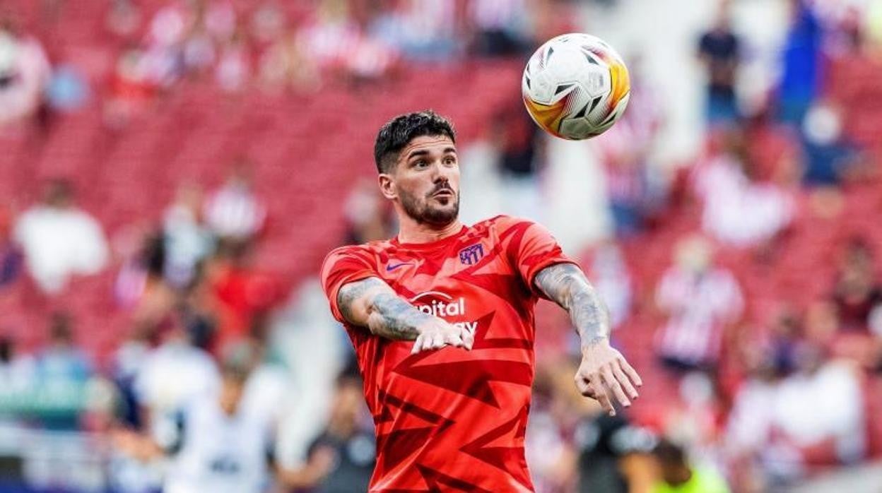 De Paul calentando en el Wanda Metropolitano