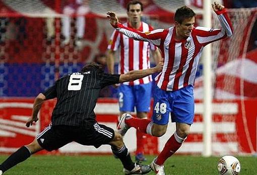 Saúl, el día de su debut con el Atlético, ante el Besitkas en 2012