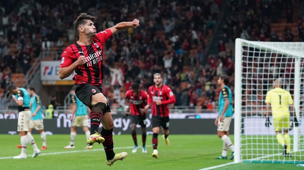 Brahim, tras marcar gol al Venecia en la jornada cinco de Serie A