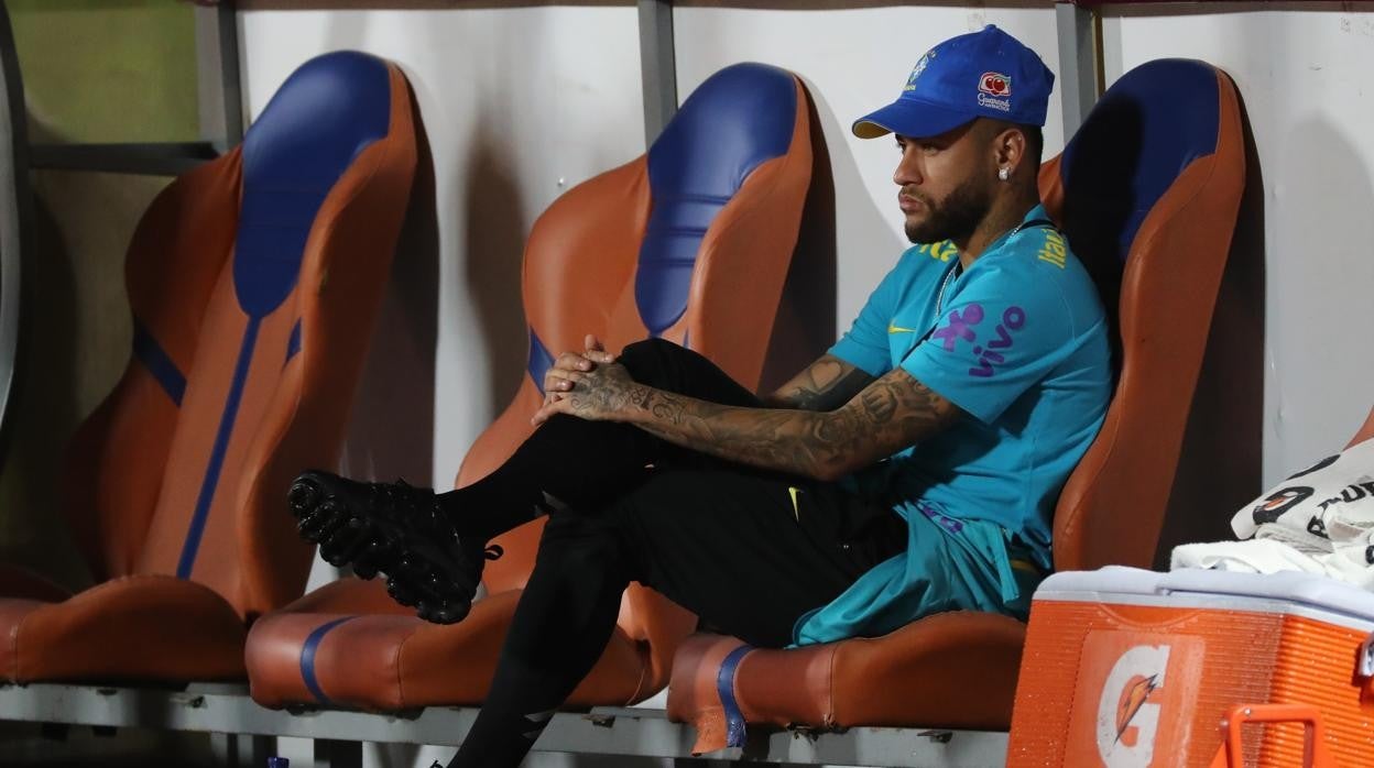 Neymar, durante la previa del Colombia-Brasil del pasado fin de semana