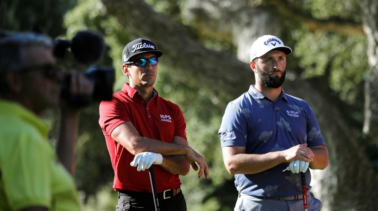 Cabrera (izquierda) y Rahm, en la jornada de hoy de Sotogrande