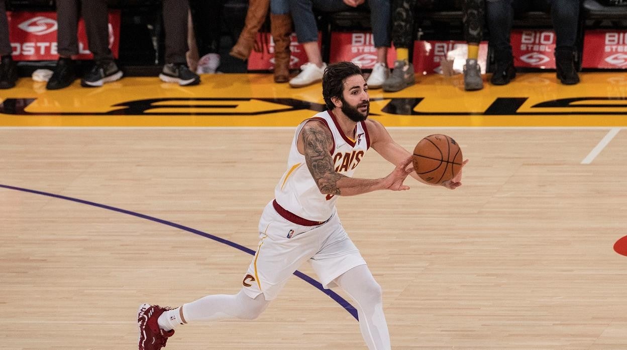 Rubio, durante el partido entre los Cavaliers y los Lakers del pasado sábado