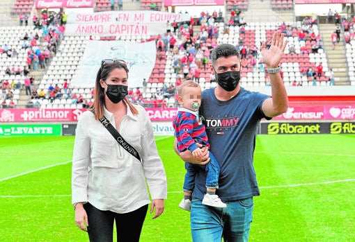 Antonio López, el día de su despedida de la afición del Real Murcia