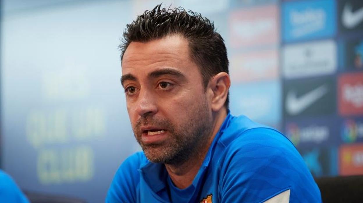 Xavi Hernández, durante la rueda de prensa previa al duelo con el Villarreal