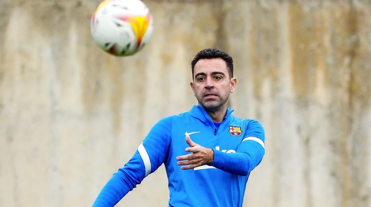 Xavi, durante un entrenamiento