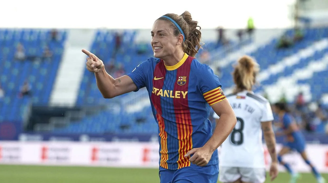 Alexia Putellas celebra un gol durante un partido del Barcelona