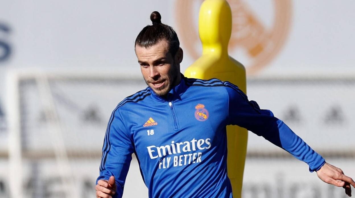 Bale, en el entrenamiento de ayer en Valdebebas