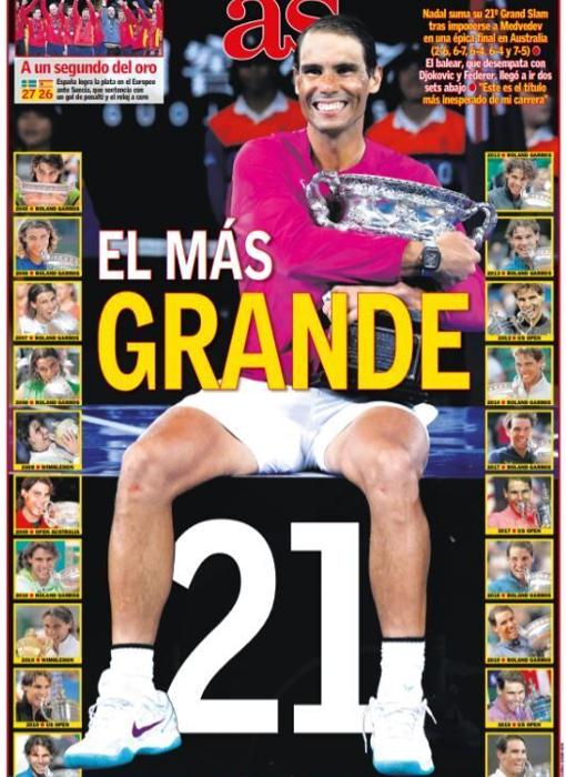 El marciano, héroe, Goat... Así se rinde la prensa nacional e internacional a Nadal