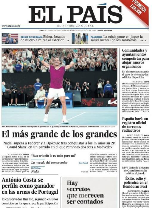 El marciano, héroe, Goat... Así se rinde la prensa nacional e internacional a Nadal