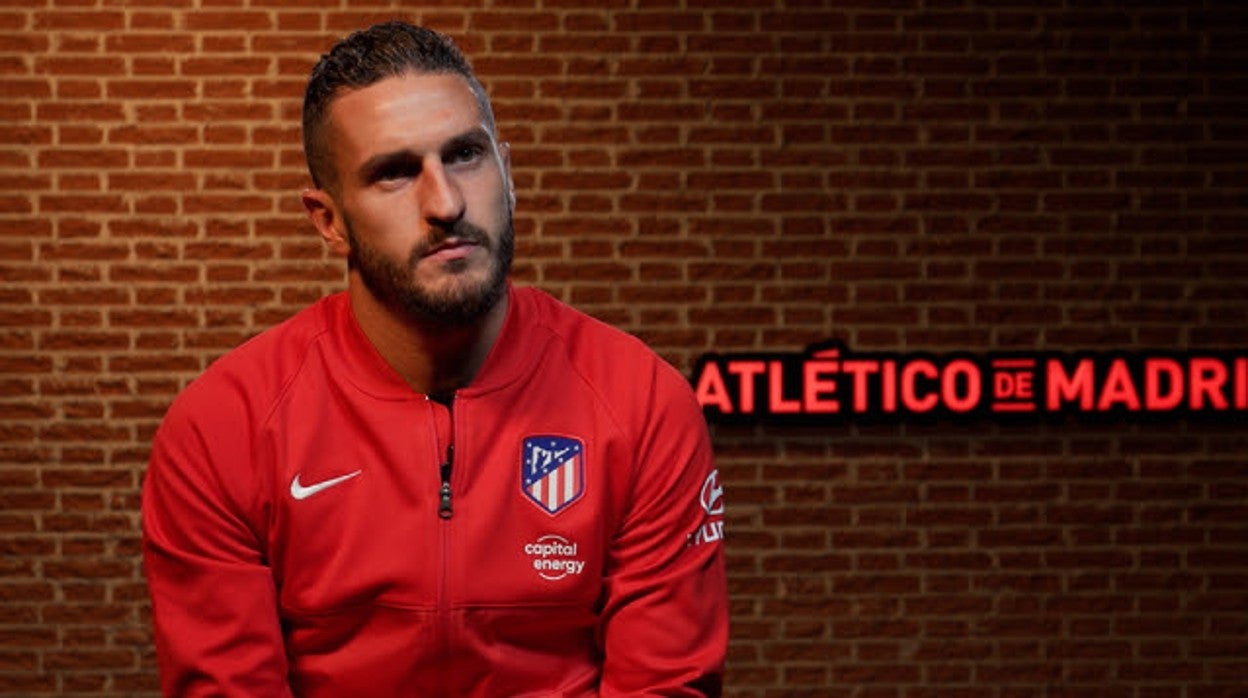 Koke, durante la entrevista a los medios del club rojiblanco