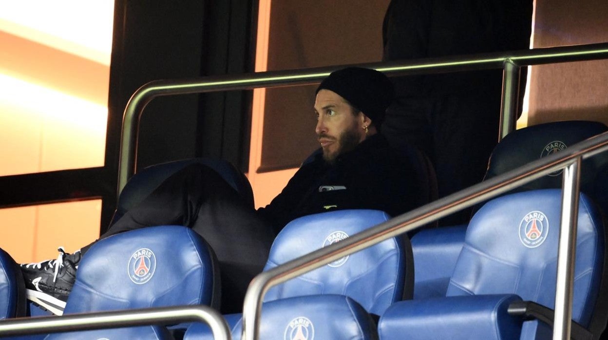 Ramos, en el palco del Parque de los Príncipes