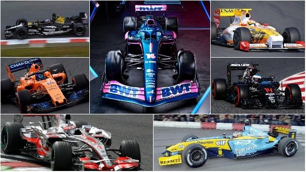 Todos los coches de Fernando Alonso en la Fórmula 1