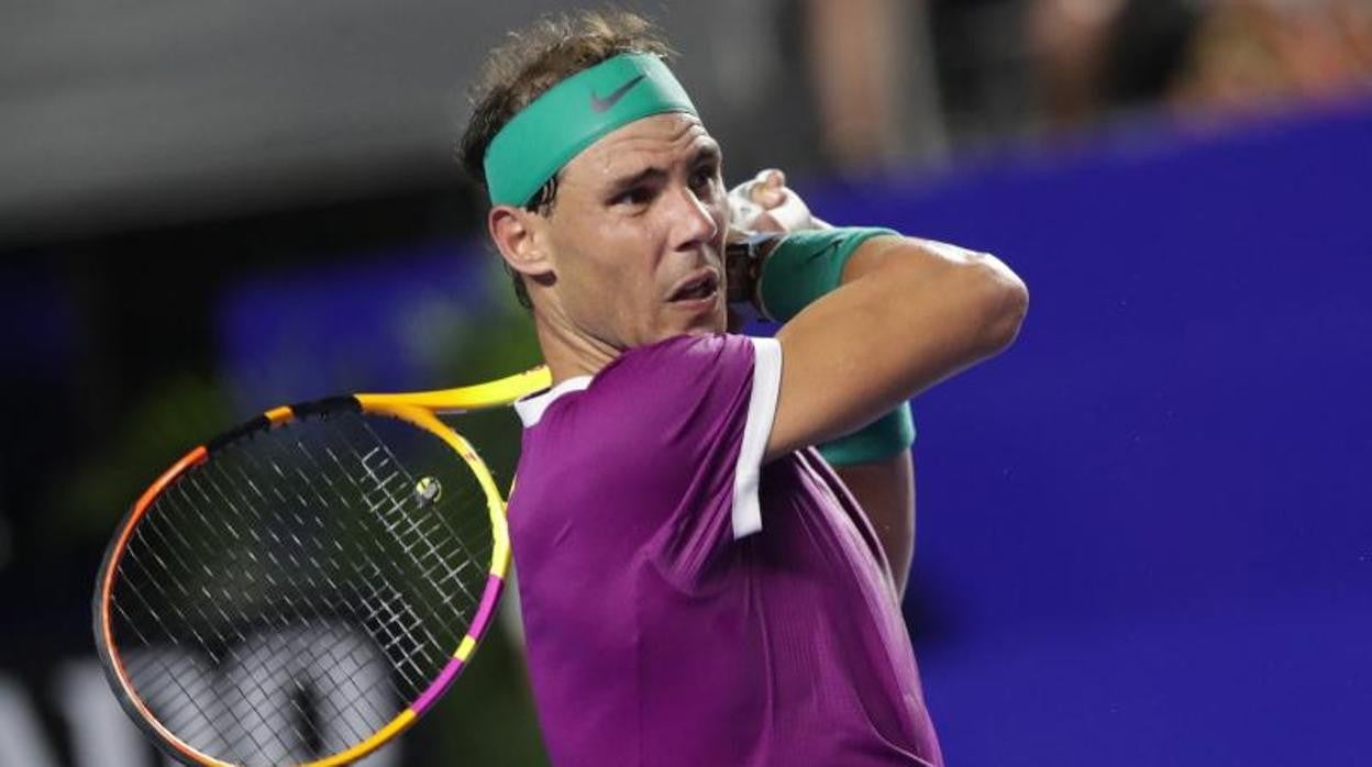 Rafa Nadal en un lance del partido contra el estadounidense Denis Kudla en el Abierto de México