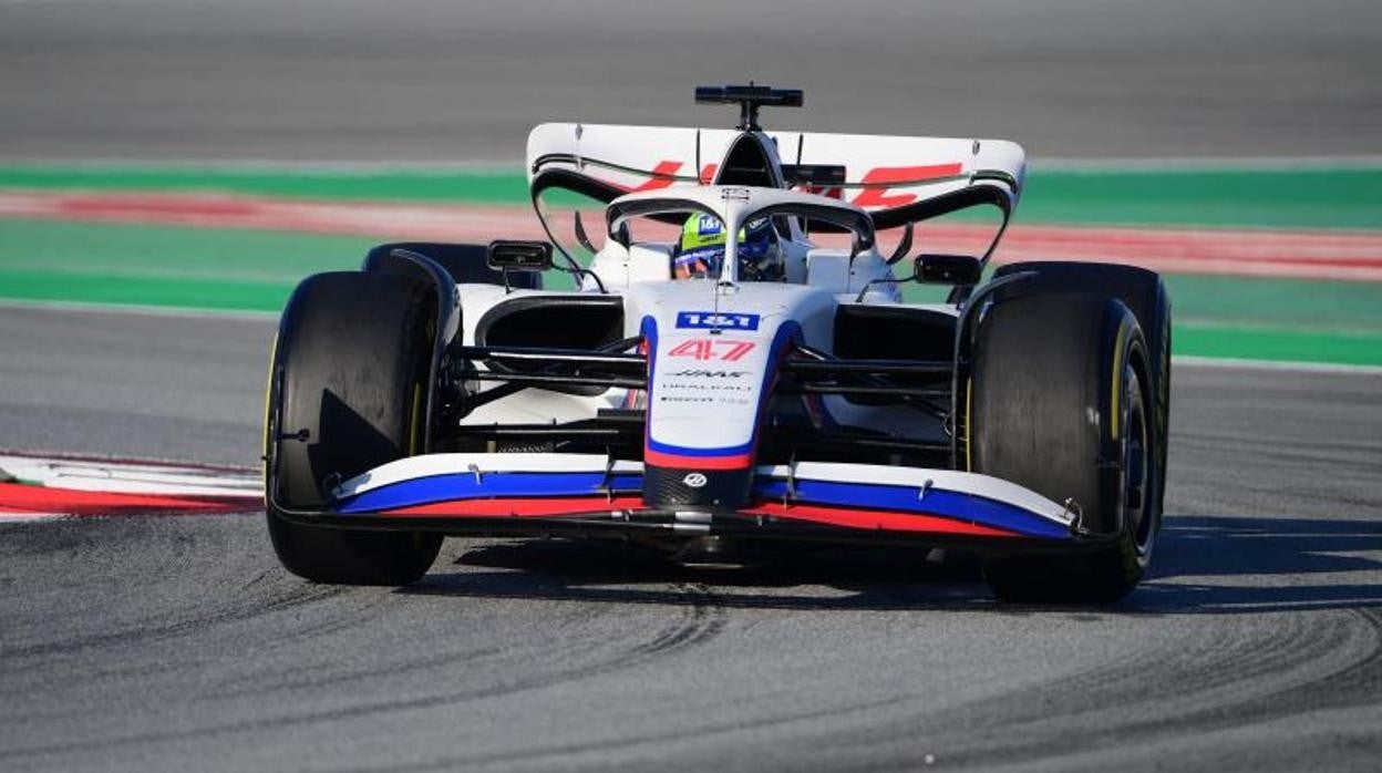 El coche Haas, en Montmeló