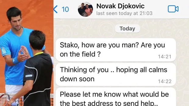 El tenista Stakhovsky, en el frente de Kiev, desvela los mensajes de apoyo de Djokovic