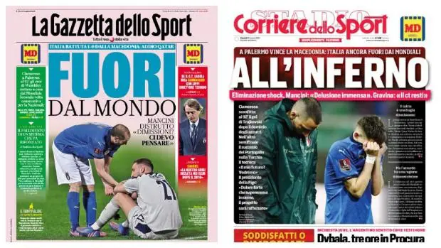 Desolación en la prensa italiana: «Todo el mundo a casa»