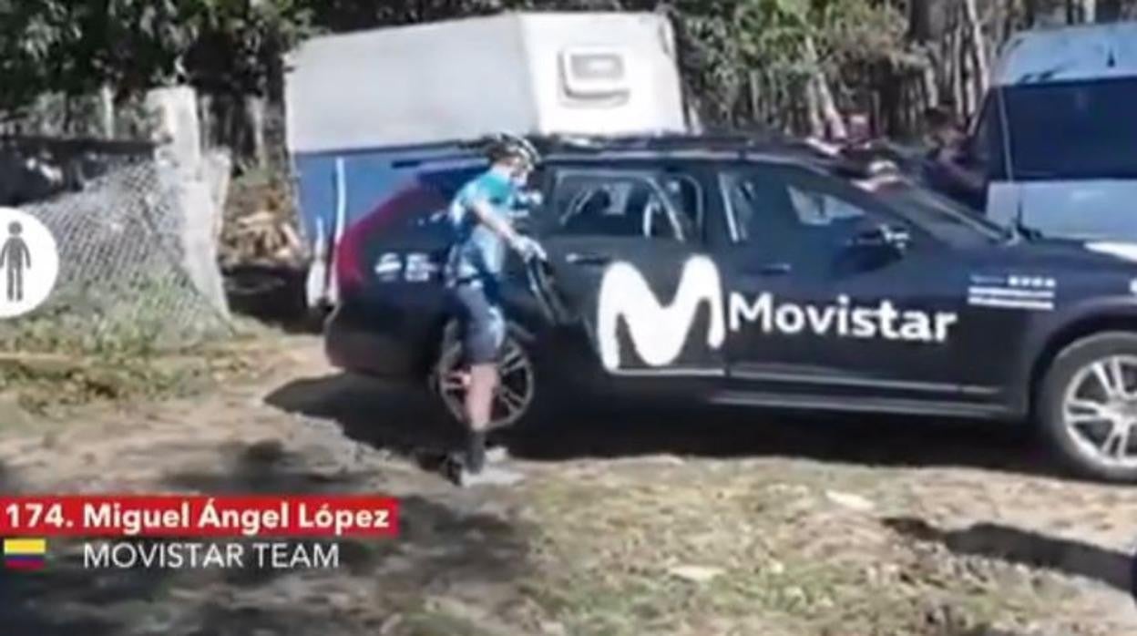 Supermán López, al abandonar la Vuelta