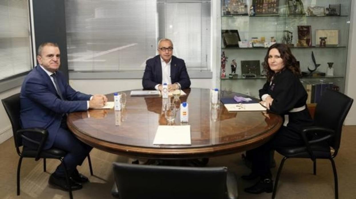 Franco, Blanco y Vilagrá, en la reunión de esta mañana