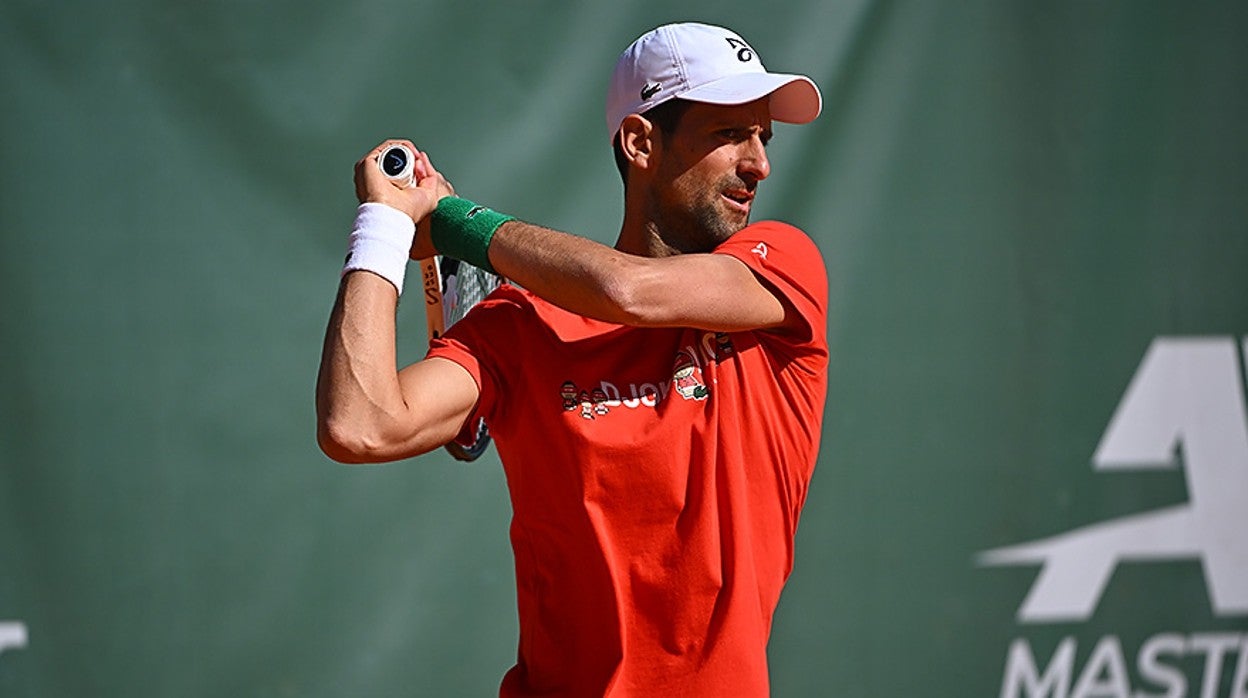 Novak Djokovic, en un entrenamiento en Montecarlo