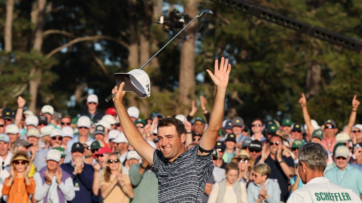 Scottie Scheffler celebra su victoria en el Masters de Augusta