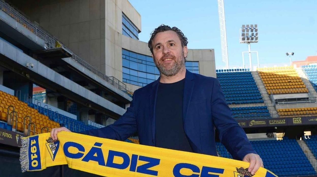 Sergio González, durante su presentación como entrenador del Cádiz