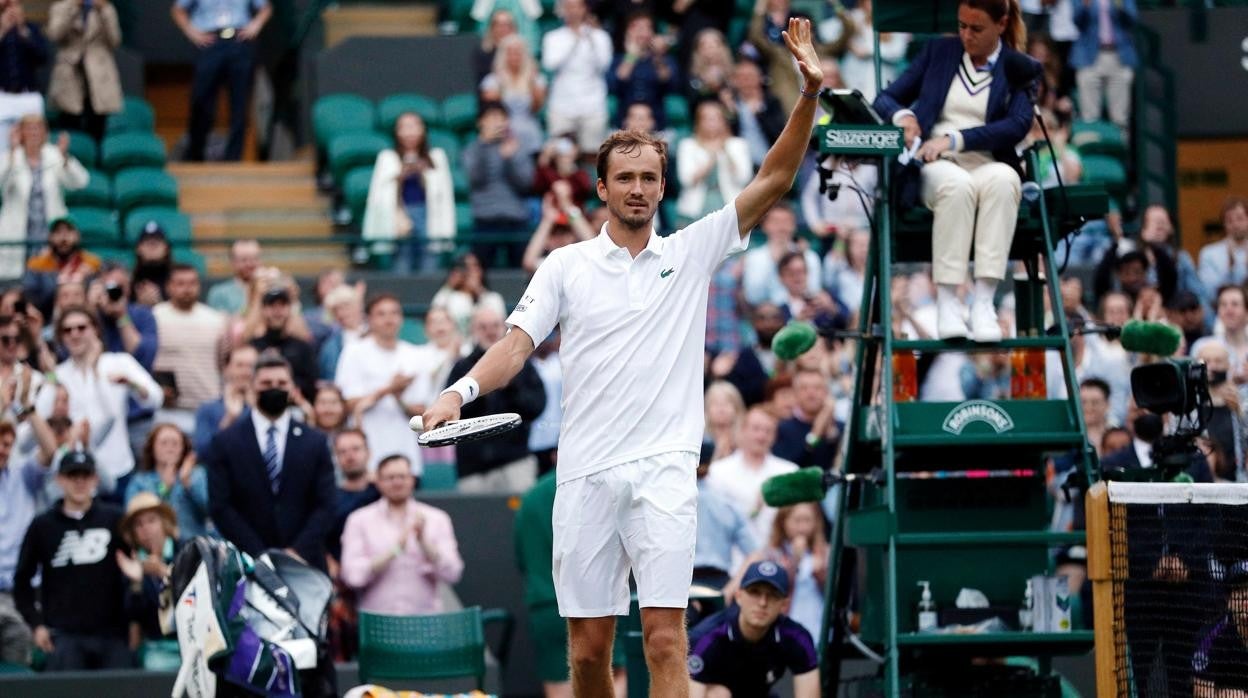 Medvedev en la edición de Wimbledon de 2021