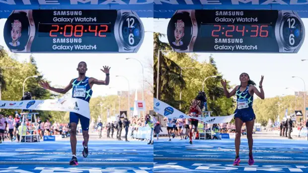 Los etíopes Gemeda y Dagne reinan en el maratón de Madrid