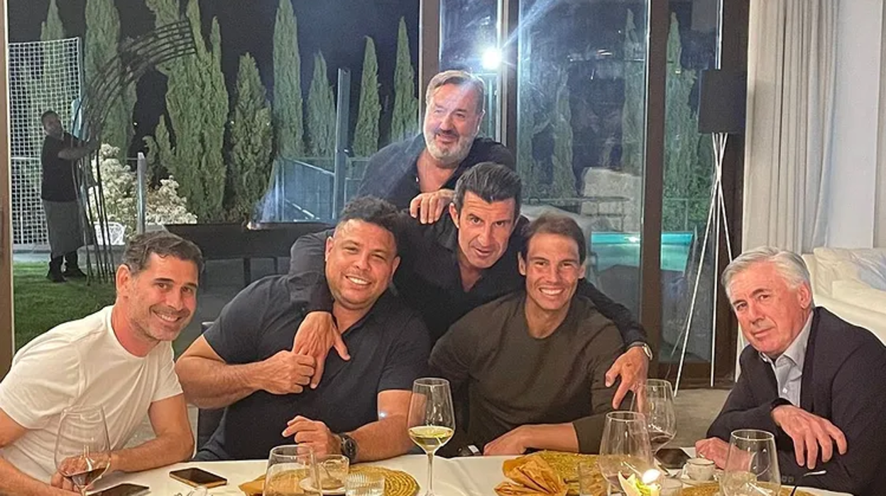 Hierro, Ronaldo, Luis Figo, Nadal y Ancelotti, entre otros, en la cena del domingo