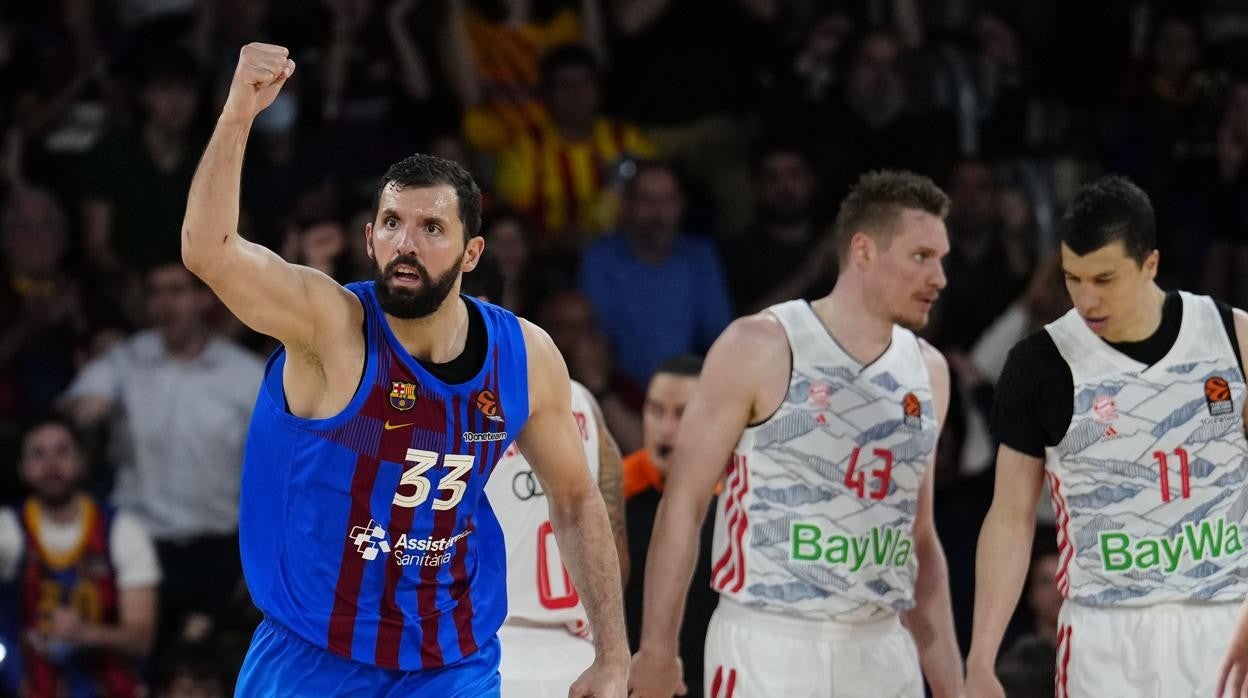 Mirotic celebra una canasta ante el Bayern de Múnich