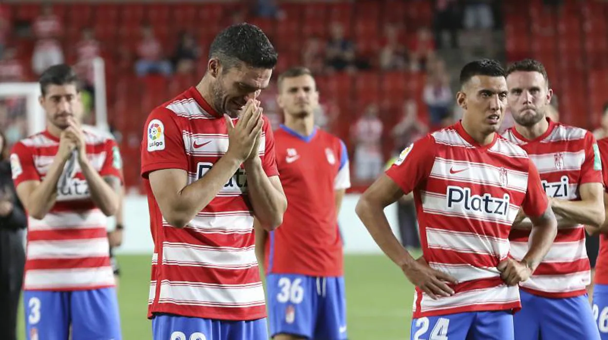 El delantero Jorge Molina pide disculpa después del descenso del Granada