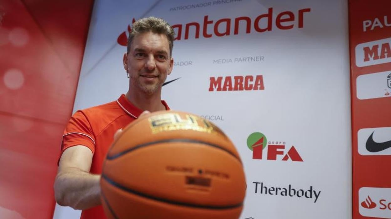 Pau Gasol, durante el acto de presentación