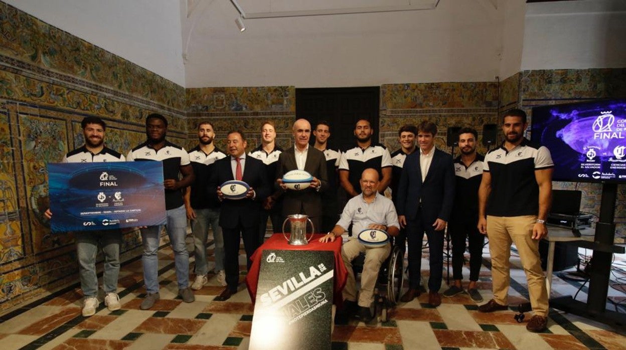 Imagen del acto de presentación de la Final de la Copa del Rey de rugby que disputarán el Ciencias y El Salvador en el estadio de La Cartuja