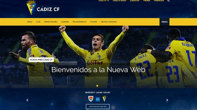 La nueva web oficial del Cádiz CF ya es una realidad