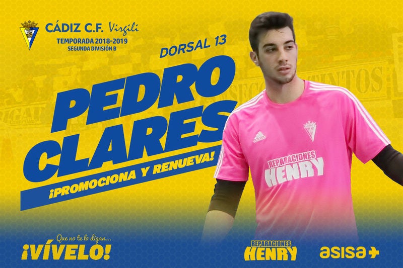 Pedro Clares sube al primer equipo y renueva con el Cádiz CF Virgili