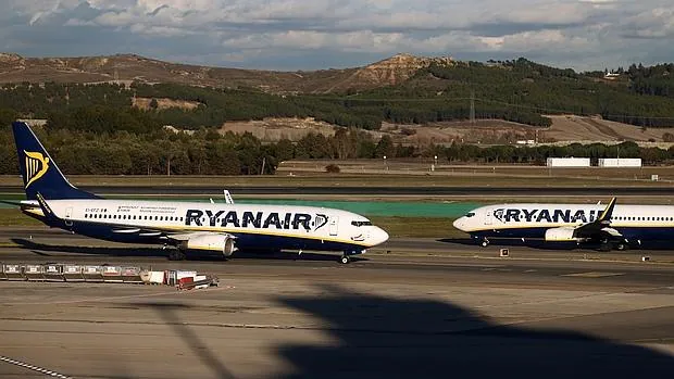 Aviones de Ryanair en el aeropuerto de Barajas