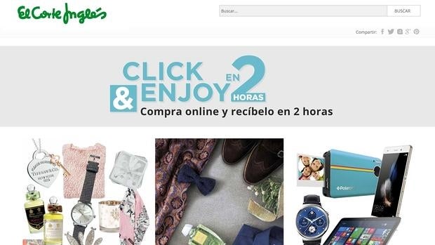 El Corte Inglés amplía su entrega online en dos horas y llega a 14 ciudades