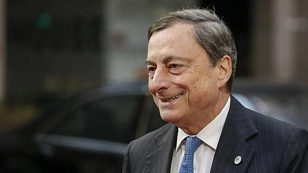 El presidente del Banco Central Europeo (BCE), Mario Draghi, a su llegada a la cumbre de líderes de la Unión Europea (UE) en Bruselas,