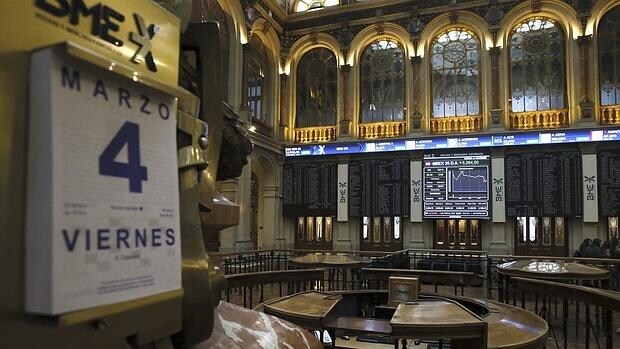 Imagen de la Bolsa española durante la sesión de hoy