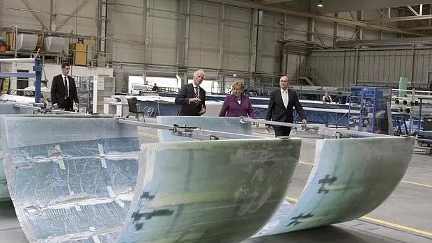 Merkel durante una visita a una fábrica de Nordex en una imagen de archivo