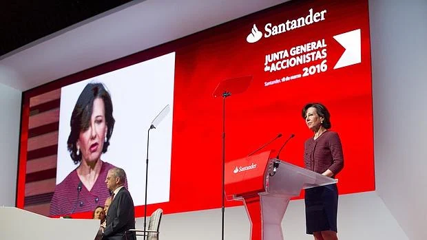 Junta general de accionistas del Banco Santander, que ha anunciado el cierre de 450 oficinas