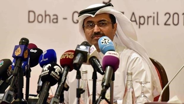 Rueda de prensa del ministro de Energía d Qatar tras finalizar la reunión en Doha