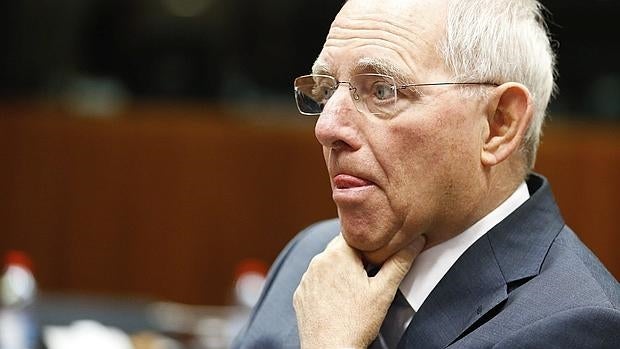 El ministro de Finanzas alemán, Wolfgang Schäuble, durante un Ecofin